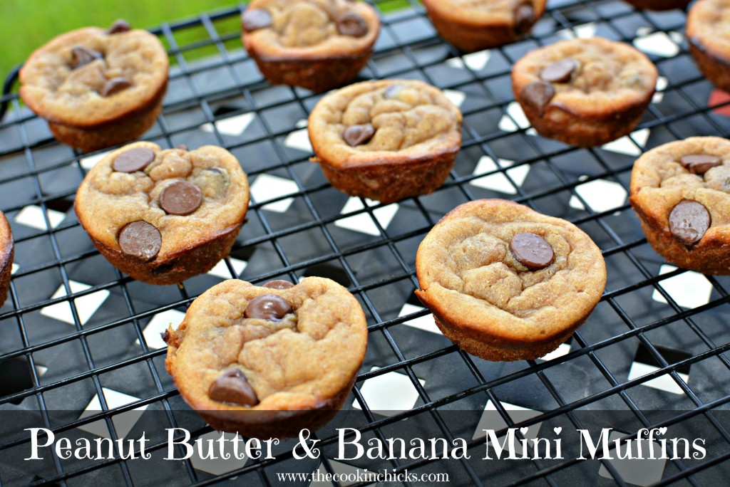 gluten free mini muffins with banana and peanut butter throughout