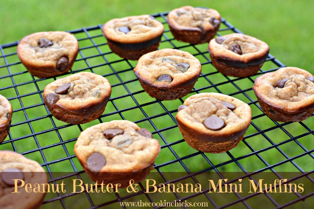 healthy mini muffins made with banana and peanut butter
