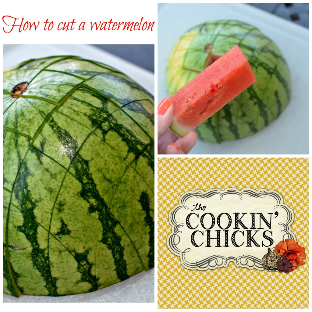 step by step directions on how to cut a watermelon