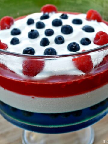 Red, White, and Blue Jell-O Trifle