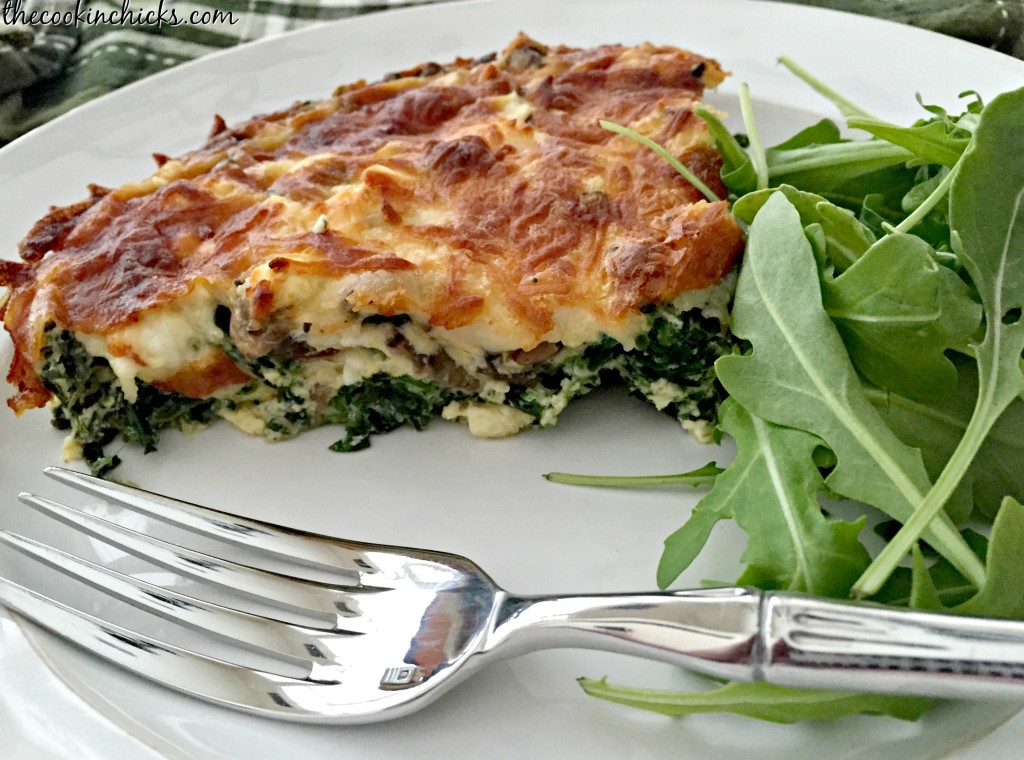 Spinach, Mushroom, Feta Quiche