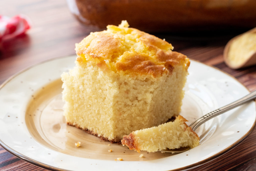 fluffy, sweetened cornbread