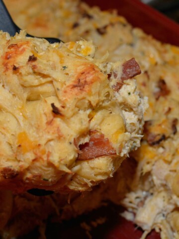 chicken casserole with biscuits and bacon