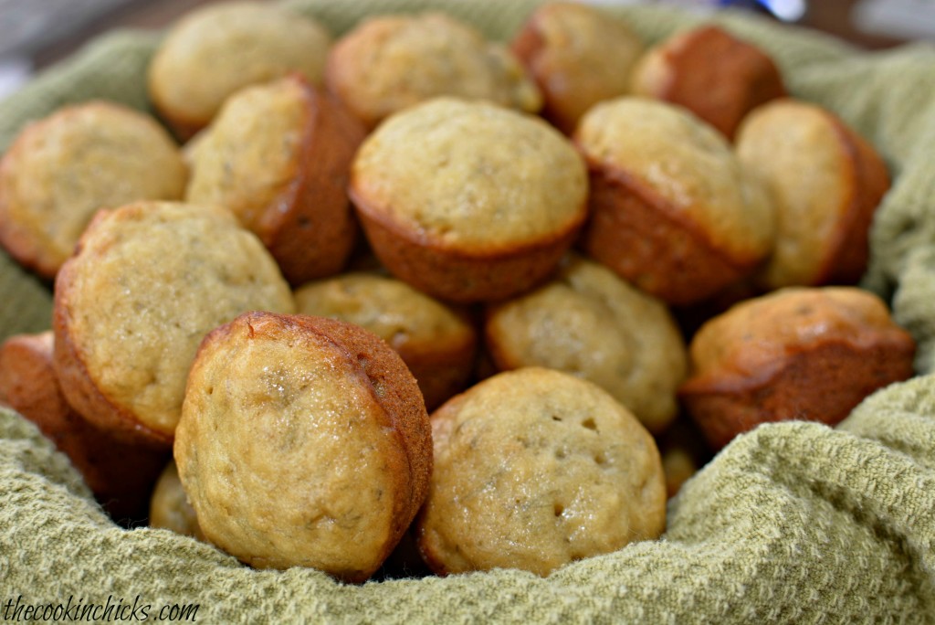 Mini Banana Muffins made using only a few simple ingredients