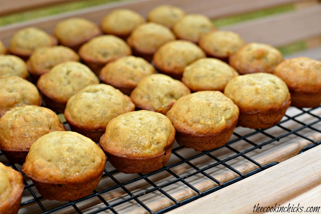 mini muffins made using overripe bananas 