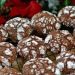 powdered sugar coated chocolate cookies