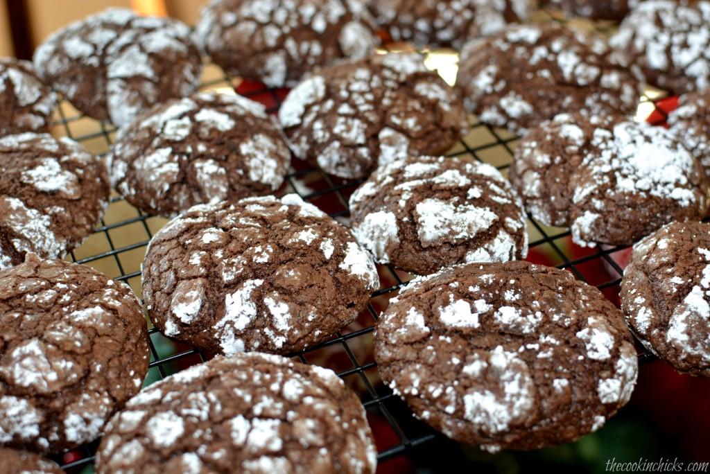 fudgy centered chocolate cookies with a crinkled appearance 