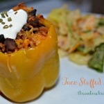 tender bell peppers stuffed with beef taco meat