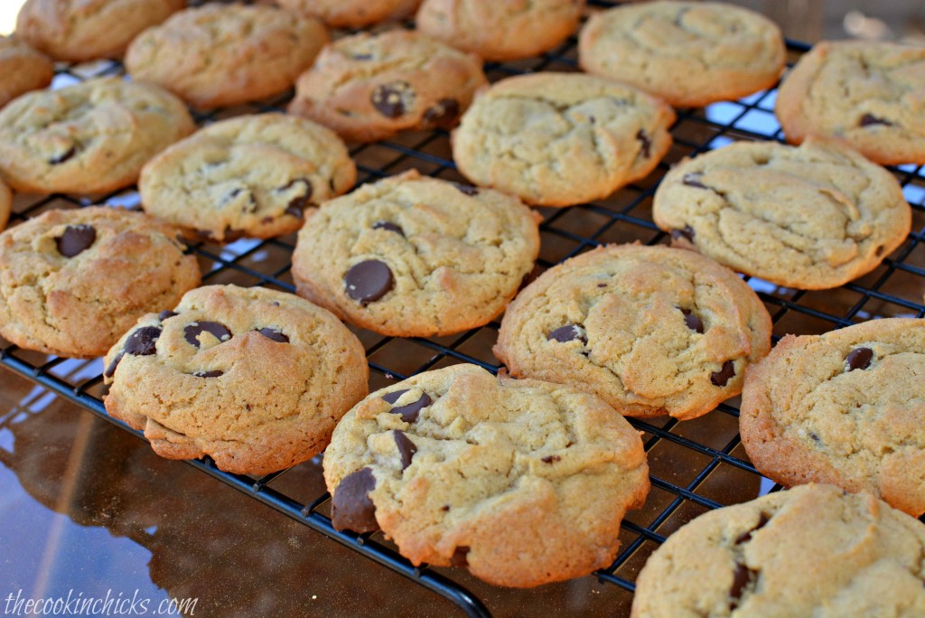 Peanut Butter Chocolate Chip Cookies cooked to perfection