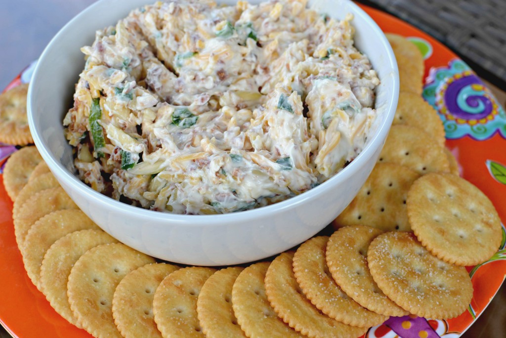 using only 5 ingredients, life of the party dip comes together perfectly and tastes great when served with crackers