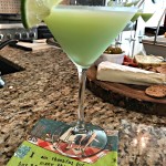 key lime martini in a glass ready to serve.