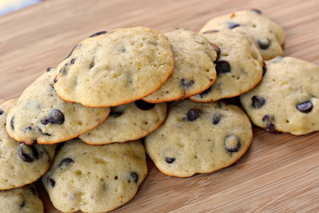 fluffy, flavorful cookies with banana flavoring and chocolate chips