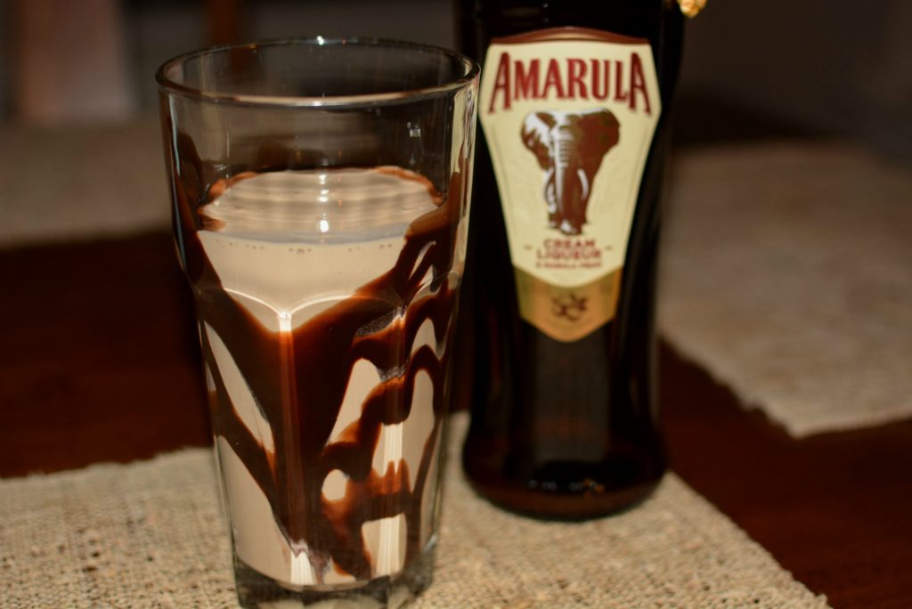 a creamy adult milkshake using Amarula and coffee ice-cream
