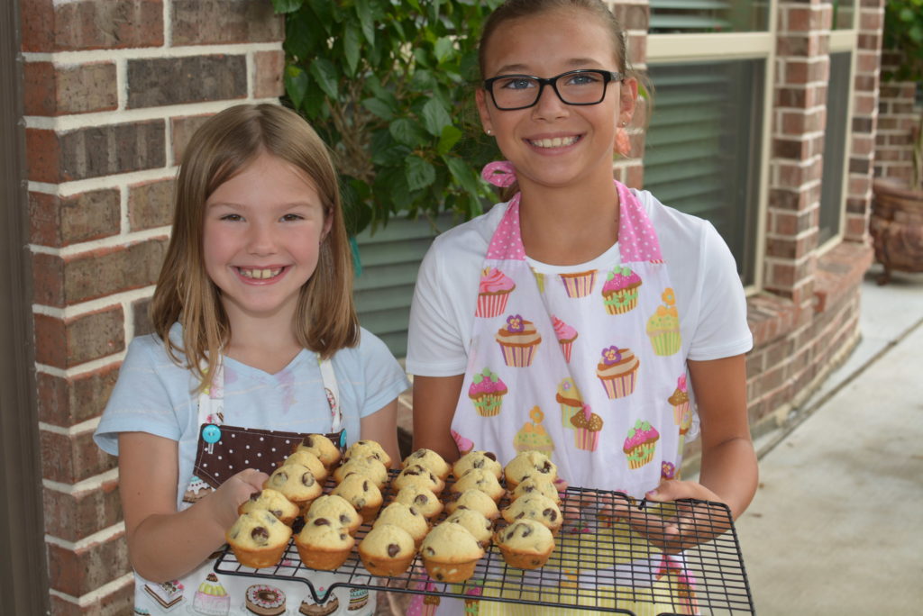 mini chocolate chip muffins on a cooling rack