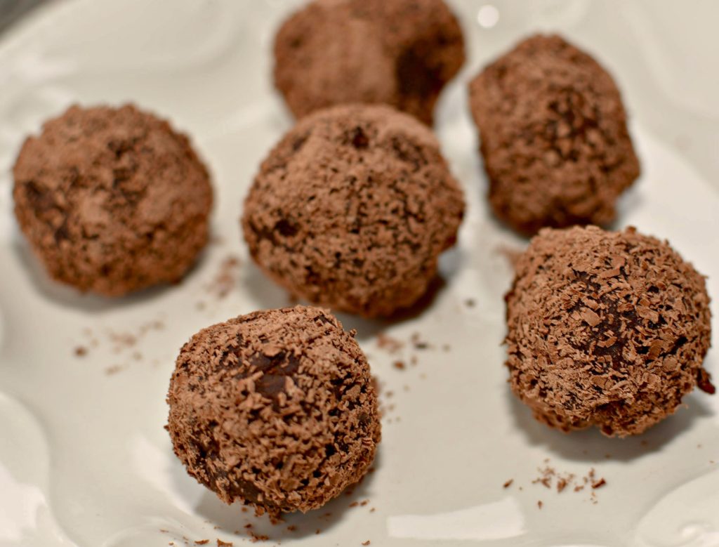 chocolate truffles rolled in grated chocolate for an incredibly rich sweet treat