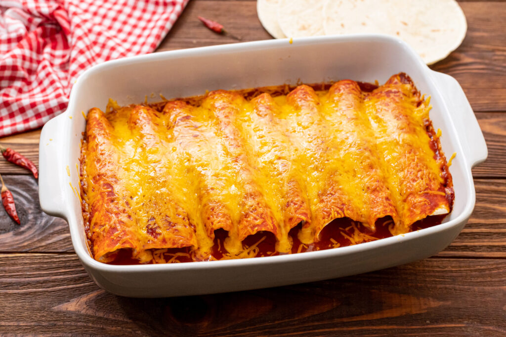 Fresh out of the oven Easy Beef Enchiladas