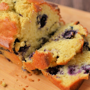 sliced blueberry muffin bread