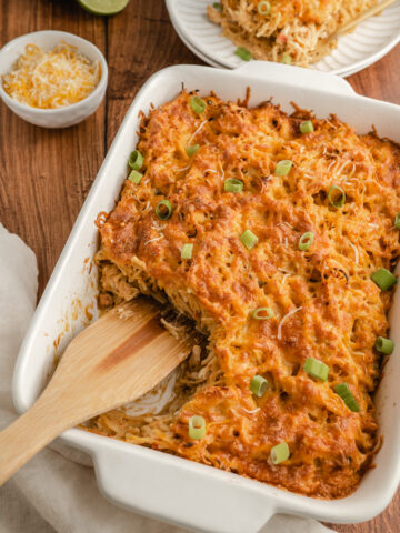 tex mex flavors combined in a casserole