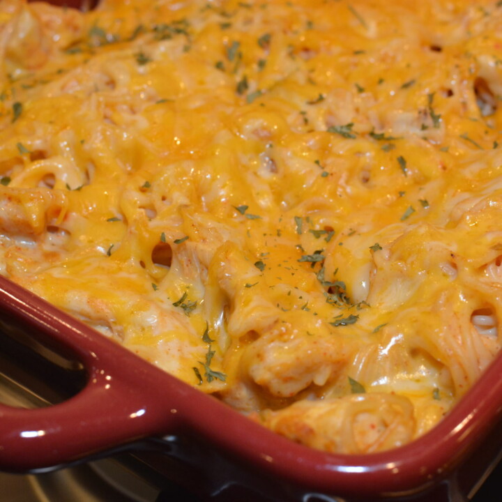 Cheesy Creamy Chicken Spaghetti - The Cookin Chicks