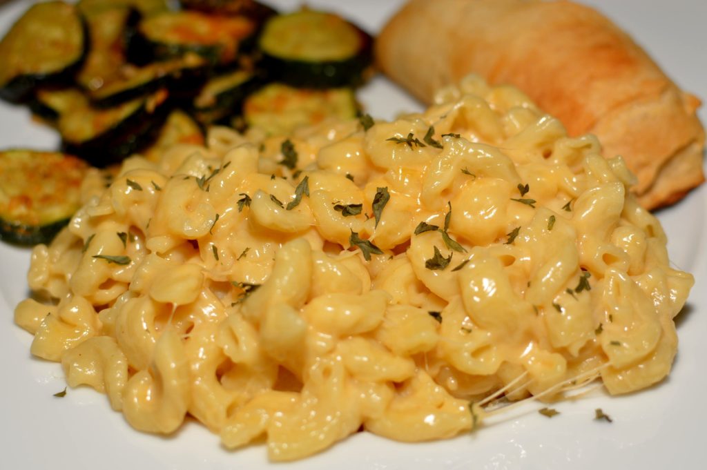 cooked pasta with a flavorful cheese sauce made in the instant pot