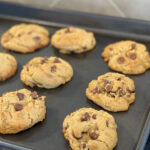 soft, chewy cookies with chocolate chips throughout
