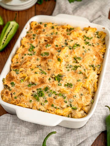 a top look at jalapeno popper chicken casserole