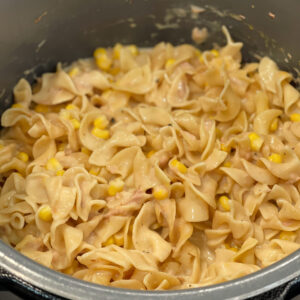 tuna, cheese, and tender noodles cooked in the instant pot