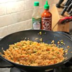 Chicken Fried Rice in a Wok ready to be served