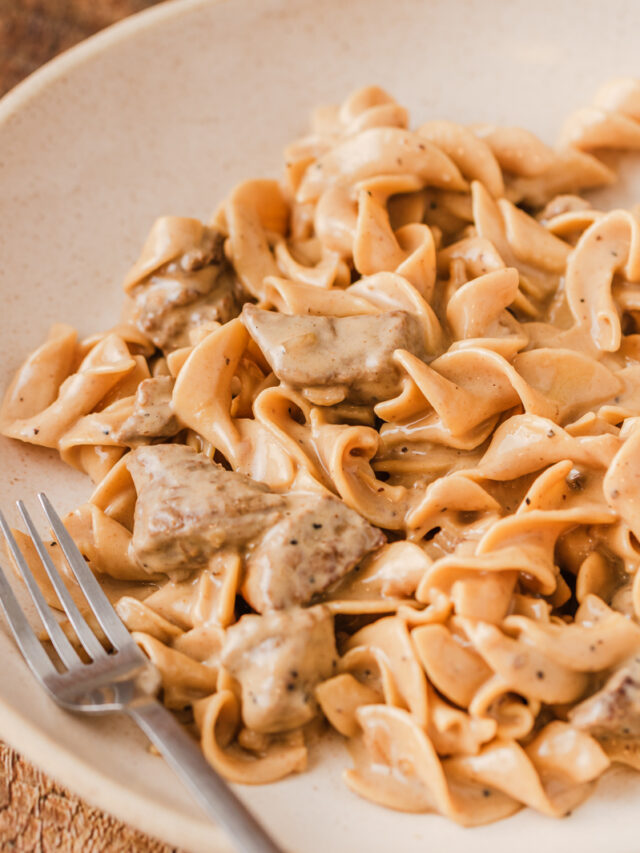 FRENCH ONION BEEF AND NOODLES - The Cookin Chicks