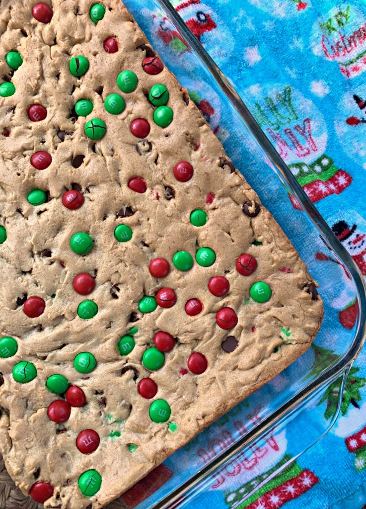 Christmas M & M Cookie Bars packed with flavor in every bite