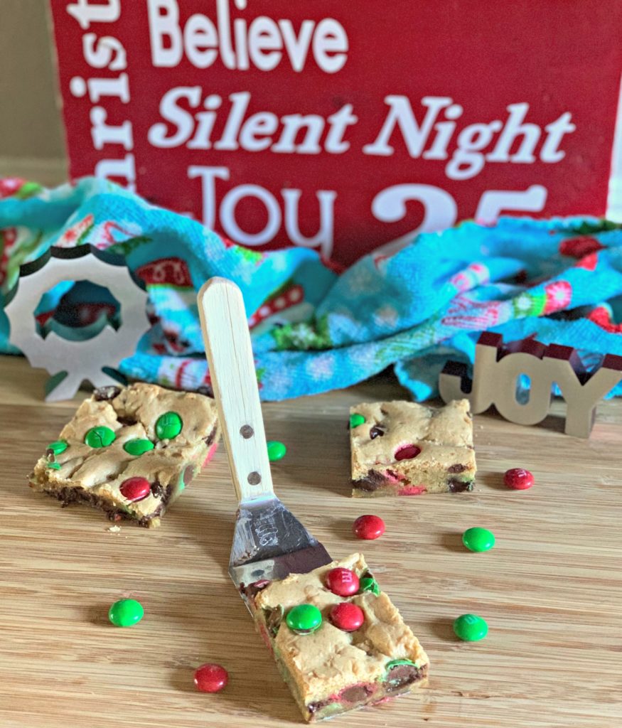 M&M Christmas Cookie Bars - A Joyfully Mad Kitchen