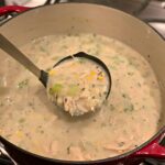 creamy wild rice and chicken combined in a flavorful soup