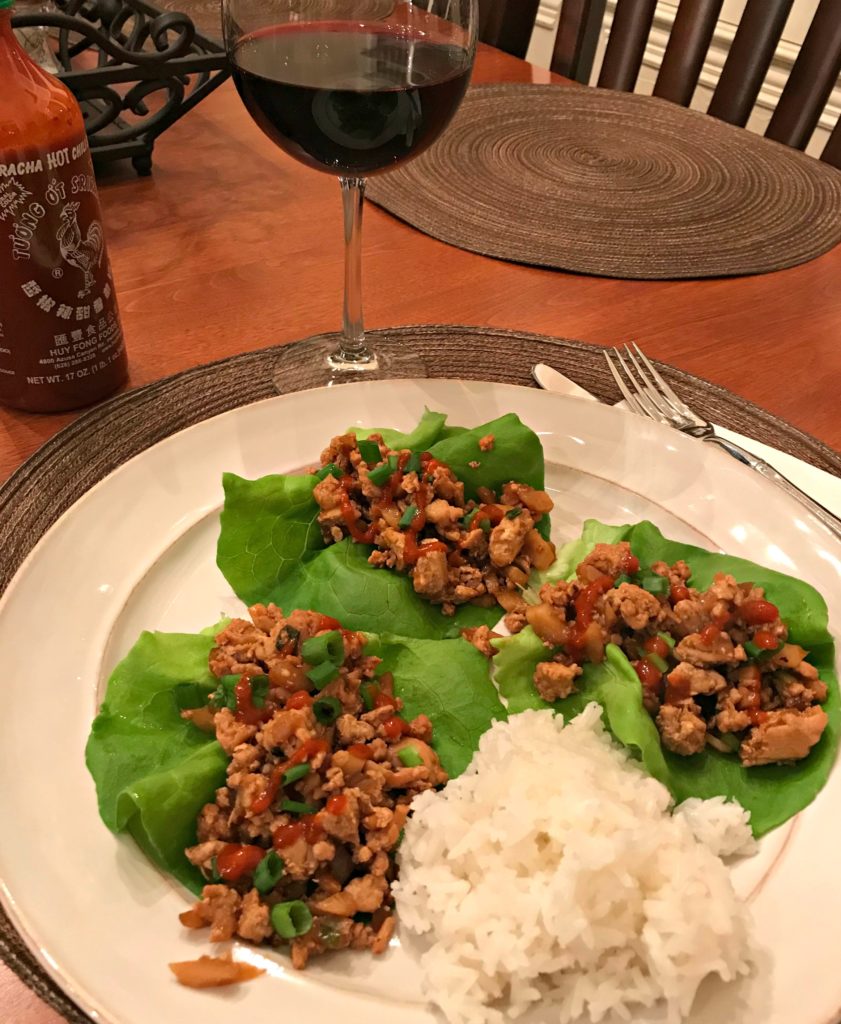 asian inspired chicken served in lettuce wraps as an appetizer or meal option