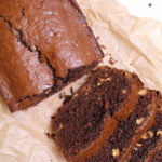 a moist bread with chocolate and peanut butter chips.
