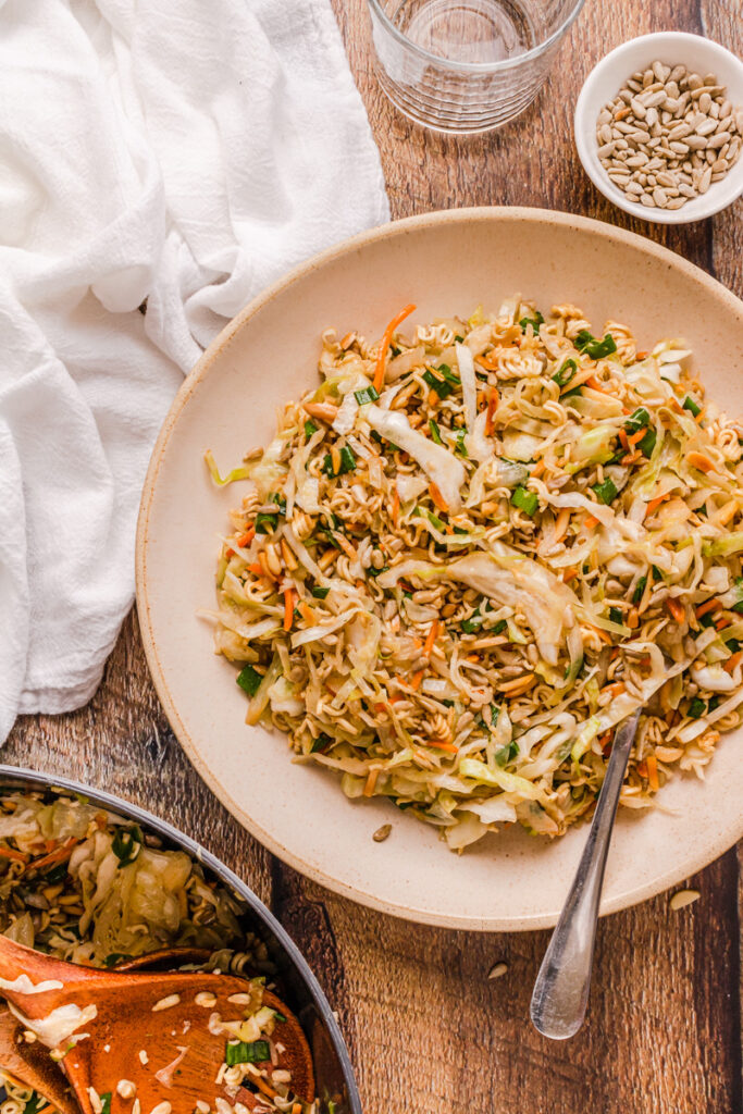 a serving of oriental cabbage slaw