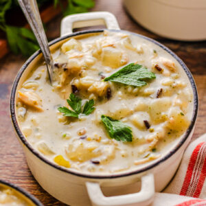 a bowl of hearty soup that resembles Panera bread.