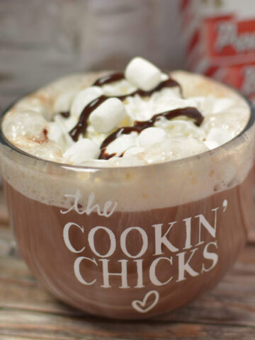 boozy hot chocolate with rumchata added in.