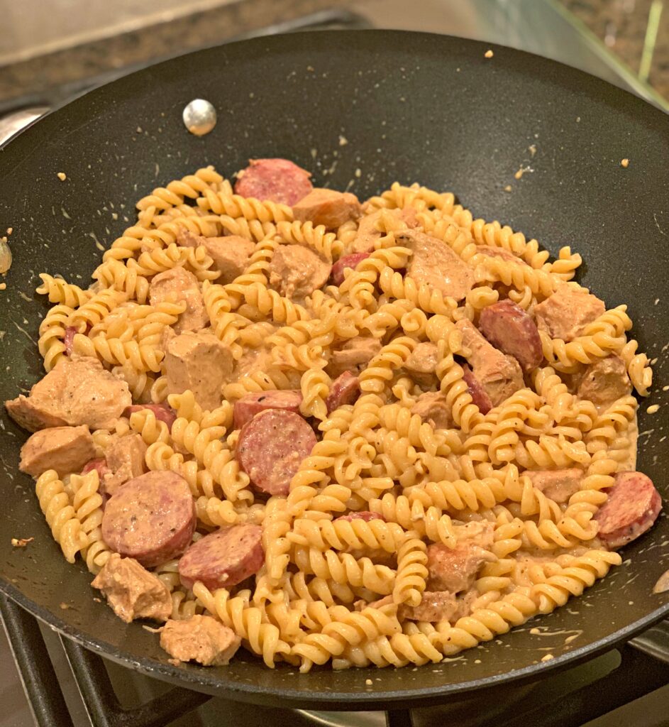 tender pasta with a creamy parmesan cajun sauce