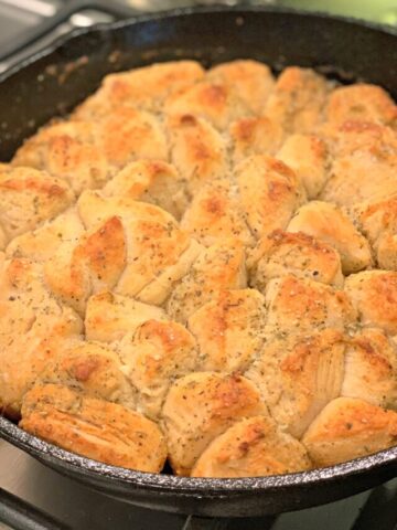 flavorful biscuits cooked in a cast iron skillet