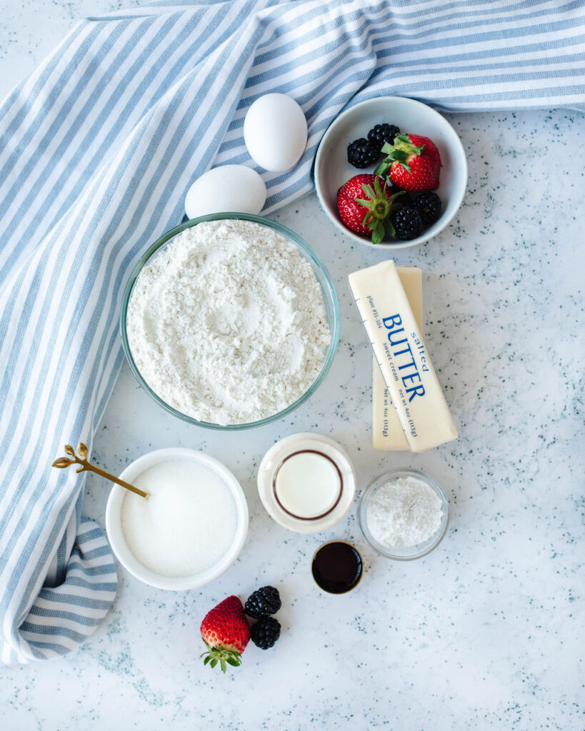 all the ingredients needed to make fluffy waffle recipe.