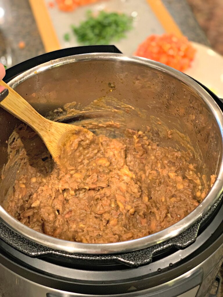 creamy, flavorful refried beans made in the instant pot in no time