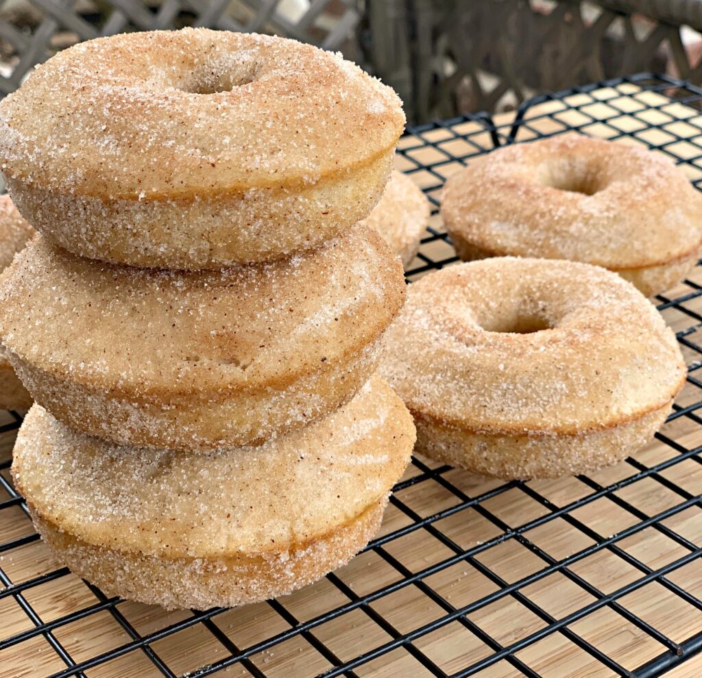 cinnamon sugar donuts that are baked, not fried