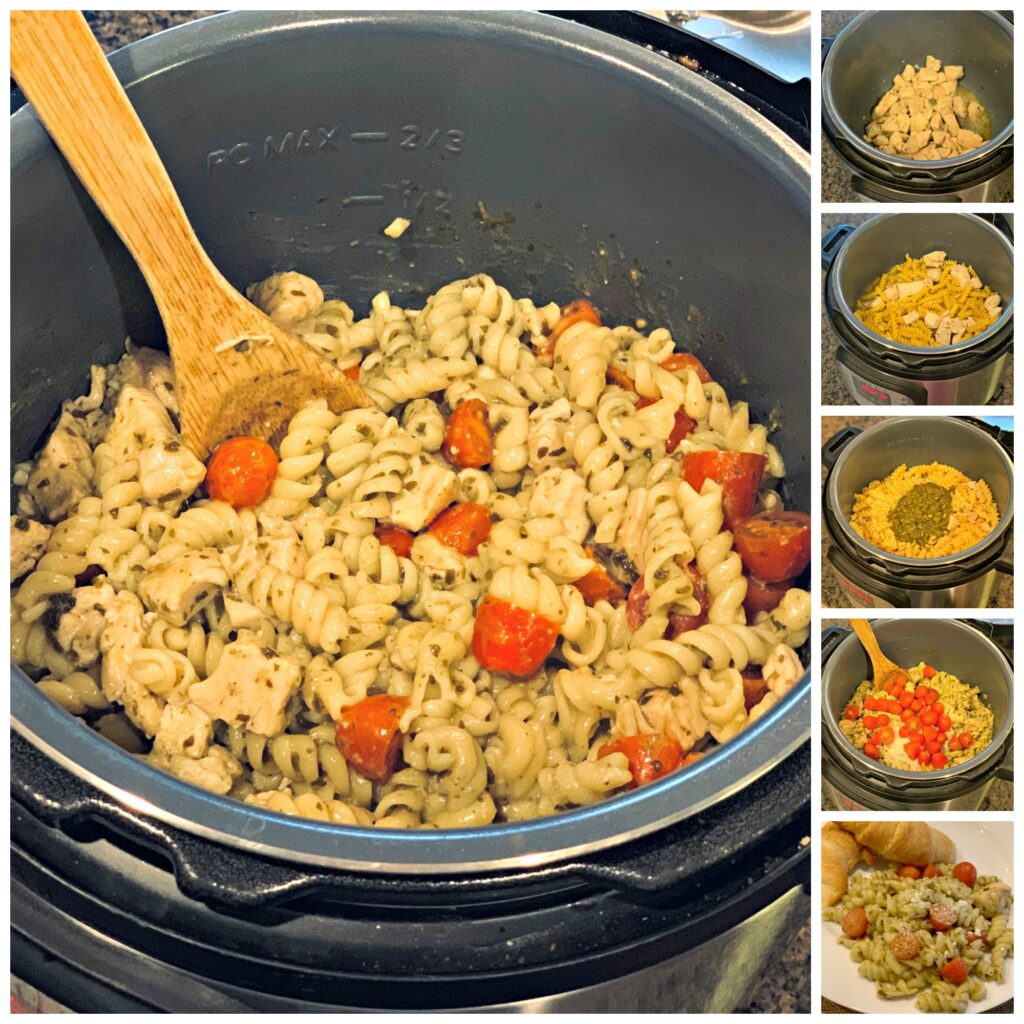tender pasta with a tasty pesto sauce, cooked in the instant pot