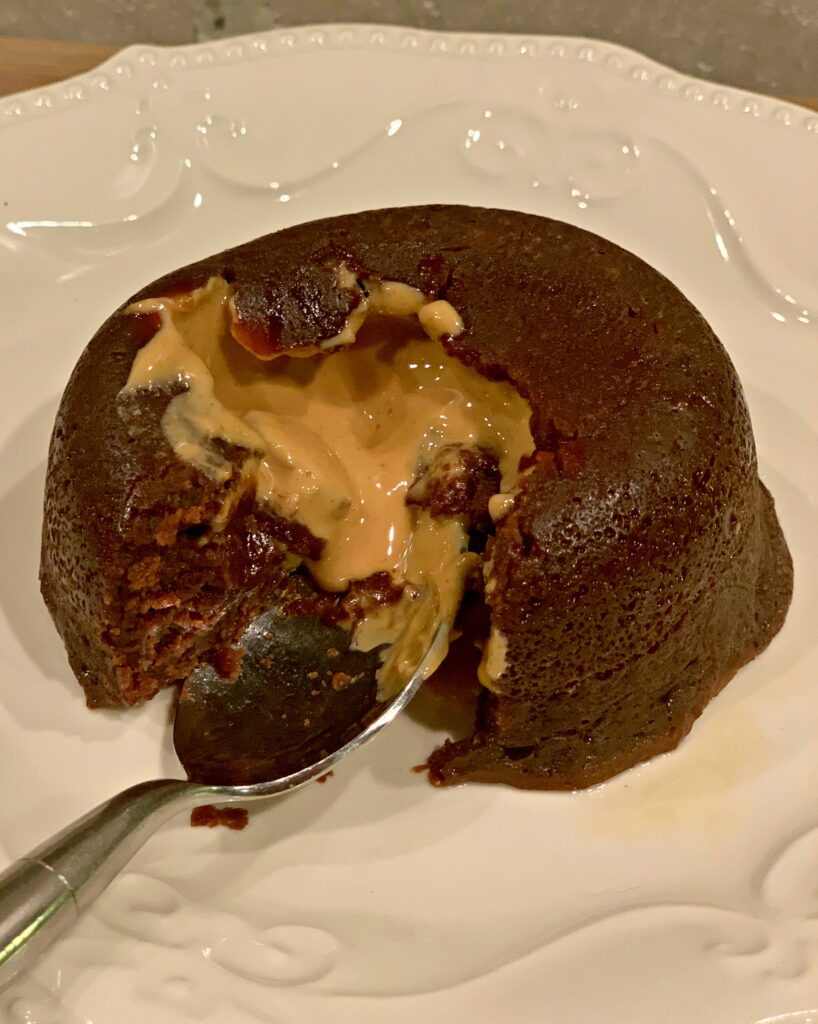 moist chocolate cake with a peanut butter center, made in the instant pot