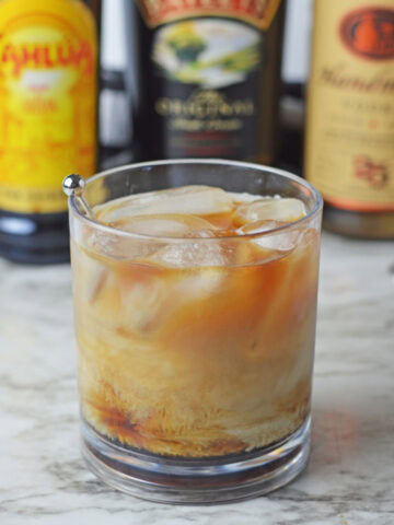 an easy White Russian drink ready to serve.