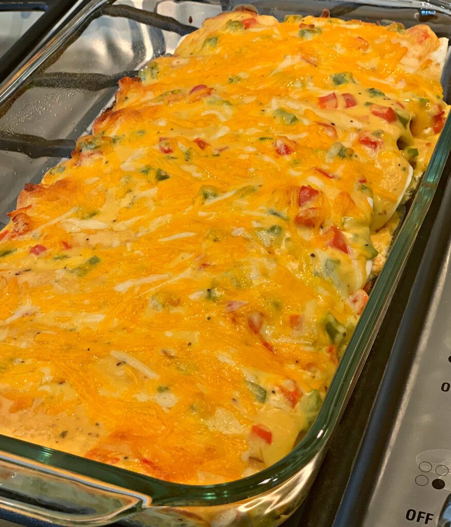 Shrimp Enchiladas fresh from the oven!