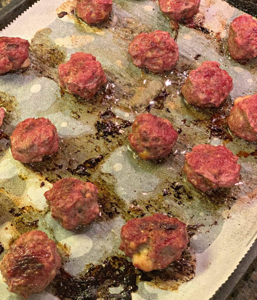 smoked meatballs cooked and ready to serve