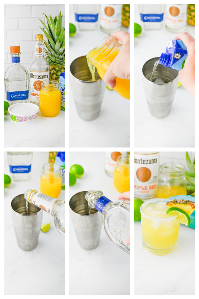 step by step on how to make Hawaiian Margaritas.