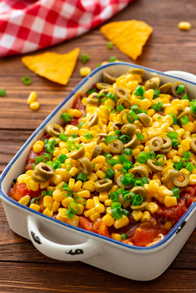 beans, corn, tomatoes, and more combined into this creamy mexican dip