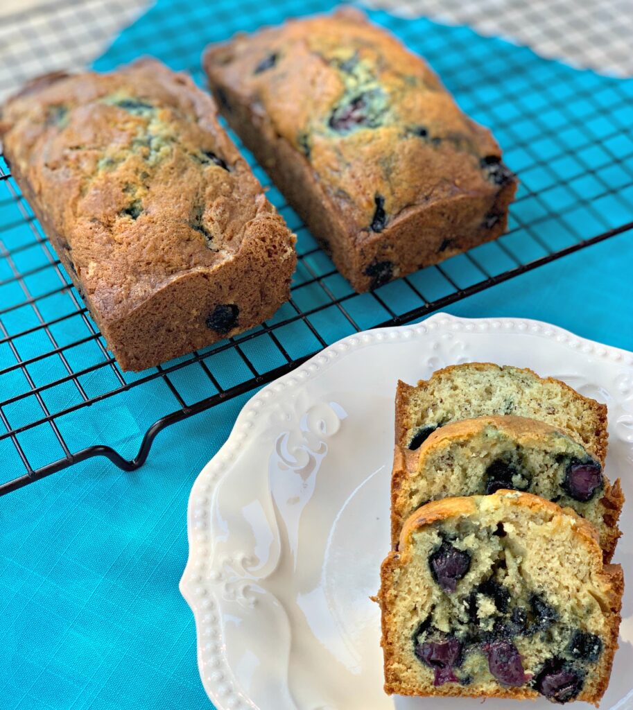 moist, flavorful quick bread with banana and blueberries